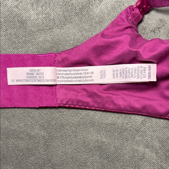 Victoria's Secret Deep Mauve Lace Body by Victoria Push-up Underwire Bra 38DD - Picture 12 of 13